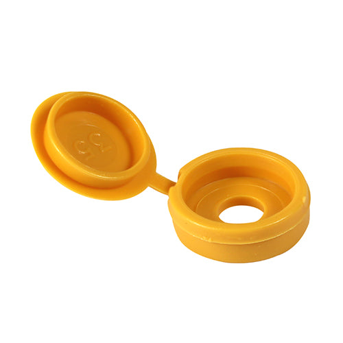 Hinged Screw Caps Small Yellow - To fit 3.0 to 4.5 Screw Image