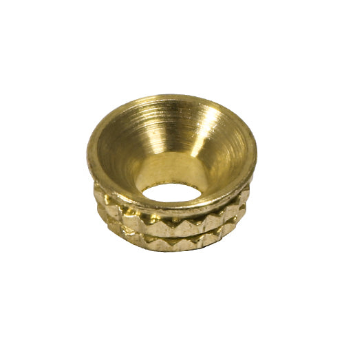 Knurled Brass Inset Screw Cup - To fit 4.8, 5.0 Screw Image
