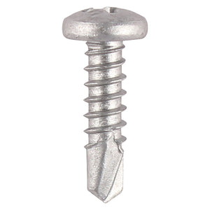 Window Fabrication Screws Pan PH Self-Tapping Self-Drilling Point Martensitic Stainless Steel & Silver Organic - 4.2 x 25 Image