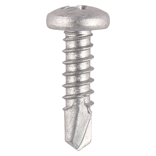 Window Fabrication Screws Pan PH Self-Tapping Self-Drilling Point Martensitic Stainless Steel & Silver Organic - 4.2 x 25 Image