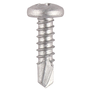 Window Fabrication Screws Pan PH Self-Tapping Self-Drilling Point Martensitic Stainless Steel & Silver Organic - 4.2 x 13 Image