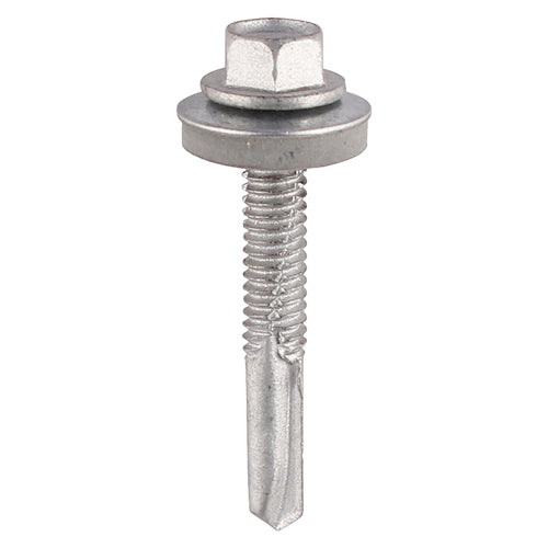 Self-Drilling Heavy Section Screws Exterior Silver with EPDM Washer - 5.5 x 55 Image