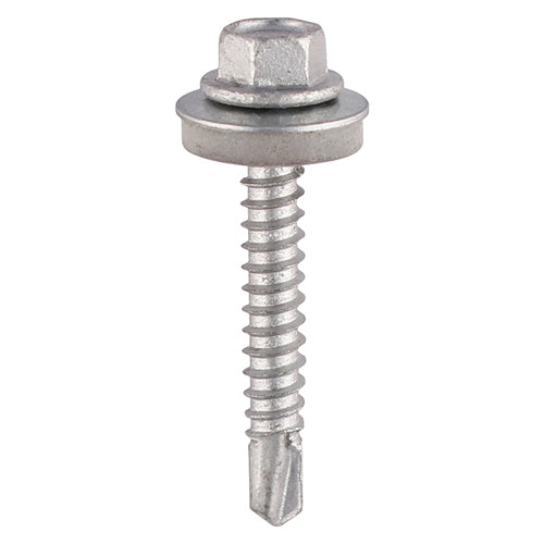 Self-Drilling Light Section Screws Exterior Silver with EPDM Washer - 5.5 x 19 Image