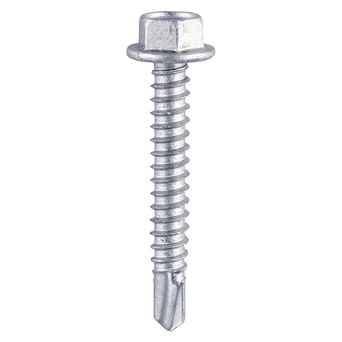 Self-Drilling Light Section Silver Screws - 10 x 3/4 Image