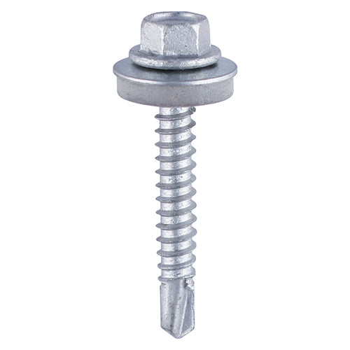 Self-Drilling Heavy Section Silver Screws with EPDM Washer - 5.5 x 32 Image