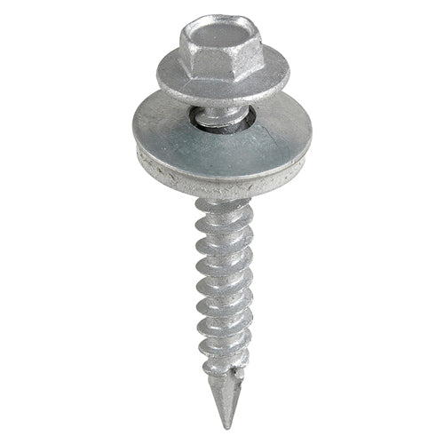Slash Point Sheet Metal to Timber Screws Exterior Silver with EPDM Washer - 6.3 x 125 Image