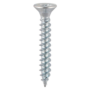 Twin-Threaded Countersunk Silver Woodscrews - 8 x 3 Image