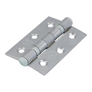 Ball Bearing Hinges Grade 7 Steel Satin Chrome - 76 x 51 x 2.2 Image