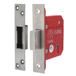 5 Lever British Standard Deadlock Stainless Steel Satin - 78mm Image