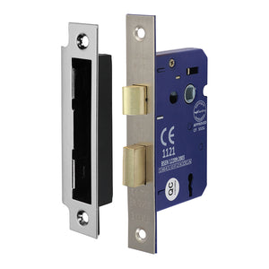 3 Lever Satin Nickel Mortice Sashlock 65mm Case 45mm Backset  Image