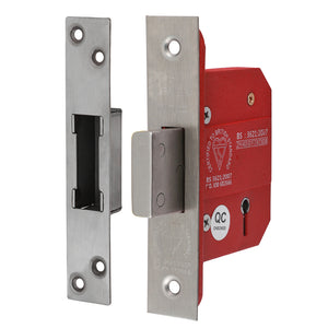 5 Lever British Standard Deadlock Stainless Steel Satin - 66mm Image