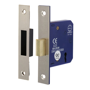 3 Lever Deadlock Satin Nickel - 65mm Image