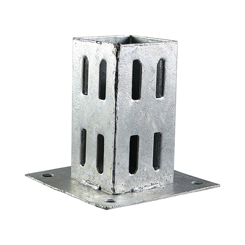 Bolt Down Post Support Quick Fit Hot Dipped Galvanised - 100mm Image