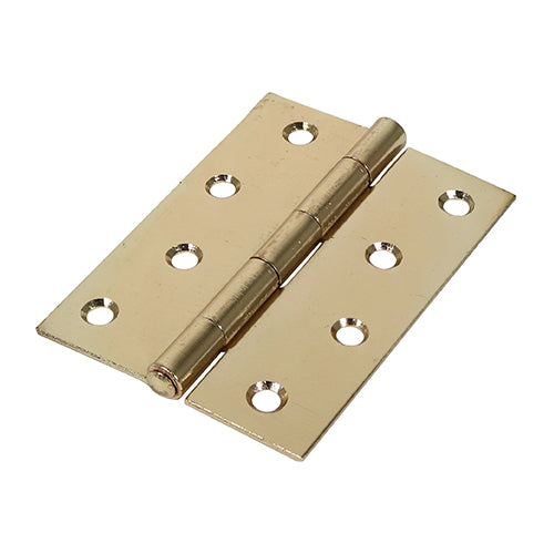 Butt Hinges Fixed Pin (1838) Steel Electro Brass - 100 x 70 Image