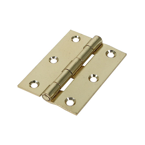 Butt Hinges Fixed Pin (1838) Steel Electro Brass - 63 x 44 Image