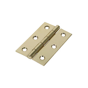 Butt Hinges Fixed Pin (1838) Steel Electro Brass - 75 x 50 Image