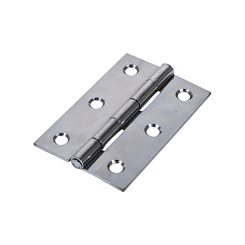 Butt Hinges Fixed Pin (1838) Steel Polished Chrome - 100 x 70 Image