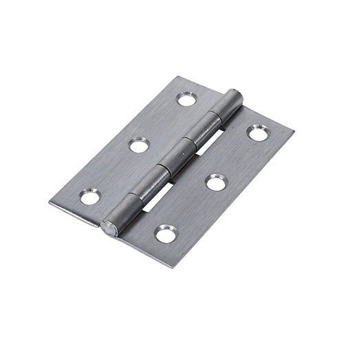 Butt Hinges Fixed Pin (1838) Steel Satin Chrome - 75 x 50 Image