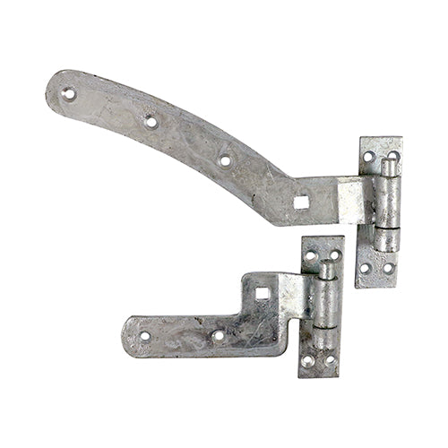 Curved Rail Hinge Set Left Hand Hot Dipped Galvanised - 300mm Image