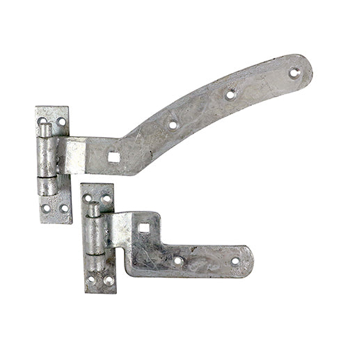 Curved Rail Hinge Set Right Hand Hot Dipped Galvanised - 300mm Image