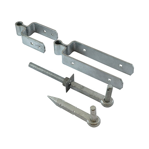 Standard Double Strap Gate Hinge Set Hot Dipped Galvanised - 300mm Image