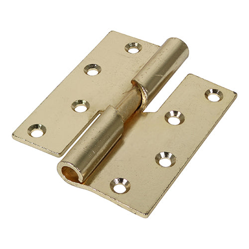 Rising Butt Hinges Right Hand Steel Electro Brass - 100 x 86 Image