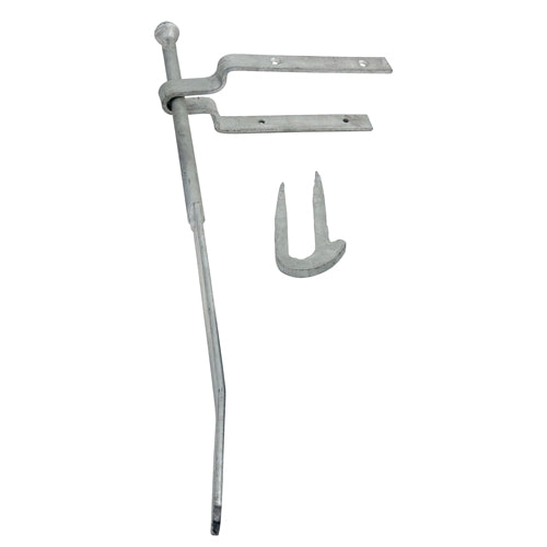 Spring Gate Fastener Set With Staple Catch Hot Dipped Galvanised - 610mm Image