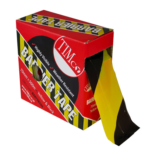 Barrier Tape Yellow & Black - 500m x 70mm Image