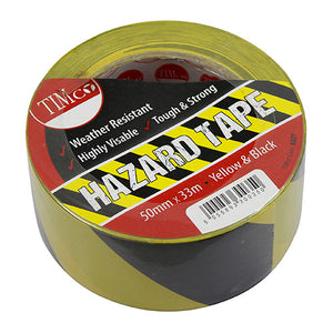 Hazard Tape Yellow & Black - 33m x 50mm Image