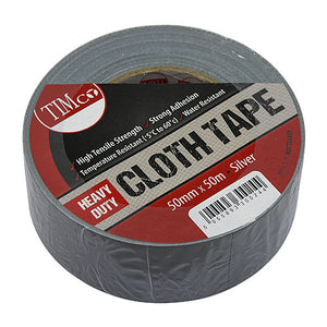 Heavy Duty Cloth Tape Silver - 50m x 50mm Image