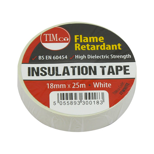 PVC Insulation Tape White - 25m x 18mm Image